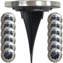 SOLAR LAMP 8 LED SMD FOR DRIVE INTO THE GROUND, SET OF 12 PCS