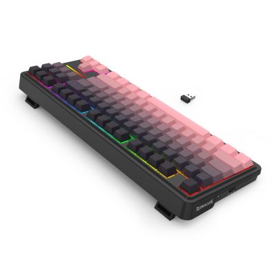 6. REDRAGON K728SP-RGB-PRO Antonium Pro Keyboard USB + RF Wireless + Bluetooth Black, Pink