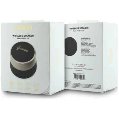 3. Guess 5W Script Metal Logo Bluetooth Speaker - Black