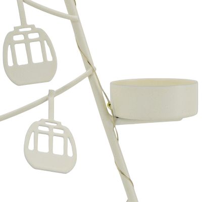 3. WHITE METAL LED CHRISTMAS TREE CANDLE HOLDER 38 CM