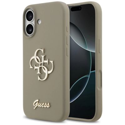 Guess Silicone Big 4G Script Case for iPhone 17 - Brown