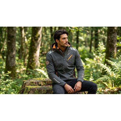 4. Men’s Softshell Jacket Geographical Norway ROYAUTE MEN ASS A BS2 056 (WT1804H/GN-DARK GREY / ORANGE)