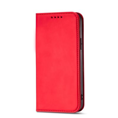 6. Magnet Card Case for Samsung Galaxy S23 Ultra flip cover wallet stand red