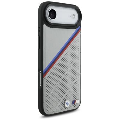 4. BMW M Tricolor Metal Logo MagSafe Case for iPhone 17 Air - Gray