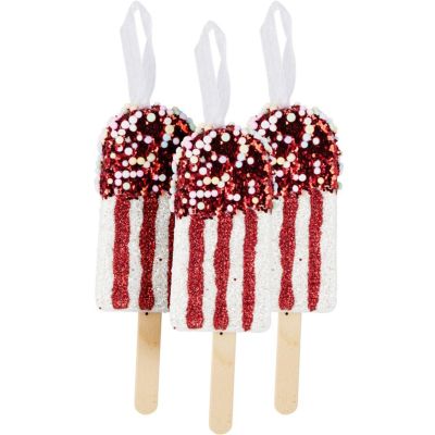 17. ICE CREAM HANGING DECORATION BALL 3 PCS WHITE