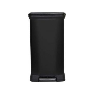 Curver 69073 50l metal waste bin with pedal, black