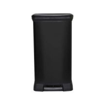 Curver 69073 50l metal waste bin with pedal, black