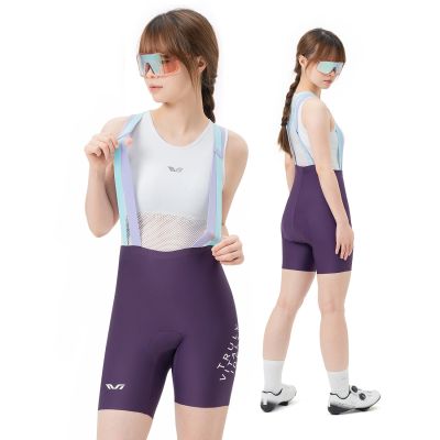 9. Rockbros YDDK017-1 TVI Women's Cycling Shorts with Bib and Pad Size S - Purple