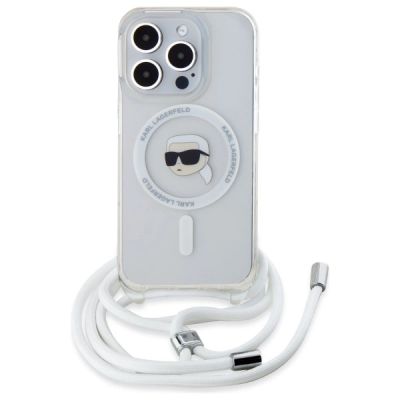 2. Karl Lagerfeld Crossbody IML Karl Head Magsafe Case for iPhone 16 Pro Max - Clear