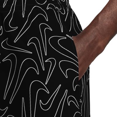 5. Nike Breaker Tossed Swoos 5" Volley Swim Shorts black NESSG572 001