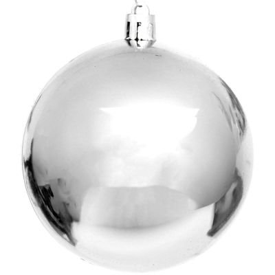 23. DECORATIVE PLASTIC BAUBLE SAFE 12 PCS DIA 60MM SILVER