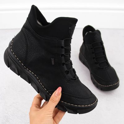 Women's insulated black ankle boots Rieker 55069-00