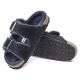 3. Birkenstock Arizona VL Shearling Midnight Insulated Flip-Flops Suede Leather Narrow (1020583)