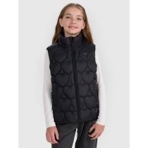 Girls' down vest with synthetic filling 4F 4FJRAW25TVJAF323-20S
