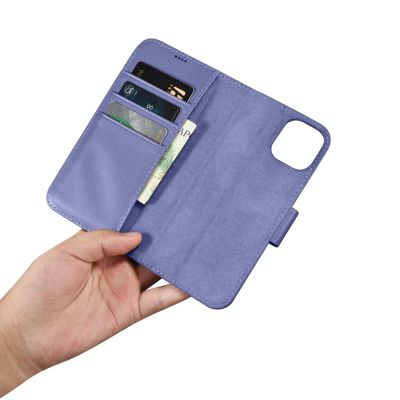 14. iCarer Wallet Case 2in1 Cover iPhone 14 Plus Anti-RFID Leather Flip Case Light Purple (WMI14220727-LP)
