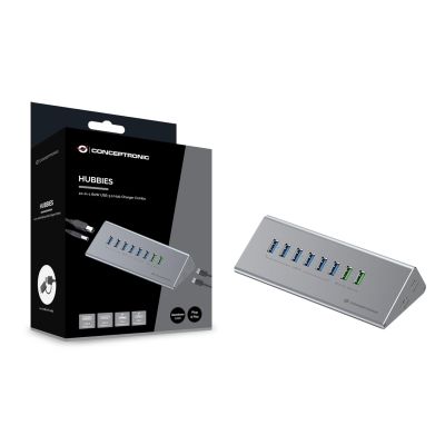 8. CONCEPTRONIC 10-port USB-A3.0/-C Hub Adapter -> 6xA3.0+m.Netz. Gr