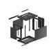 8. LANBERG WALL-HUNG RACK CABINET 19" 9U 600X450 METAL DOOR BLACK (FLAT PACK) WF01-6409-00B