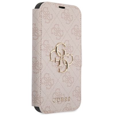 4. Guess 4G Metal Logo case for iPhone 15 / 14 / 13 - pink