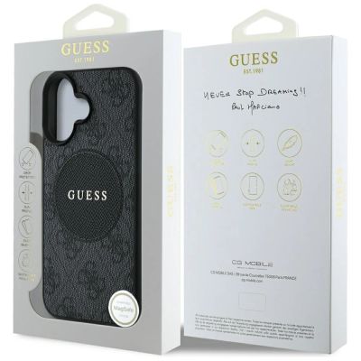8. Guess 4G Circle Classic Logo MagSafe case for iPhone 16 - black