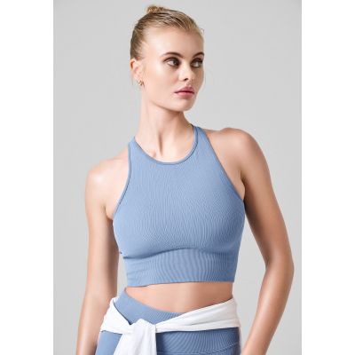 2. CASALL Multi Rib Seamless Padded Sports Top blue