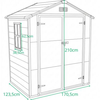 19. PVC GARDEN TOOL HOUSE 181x135x210CM