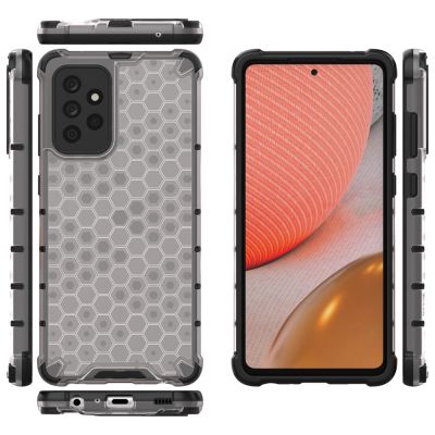 12. Honeycomb Case armor cover with TPU Bumper for Samsung Galaxy A72 4G transparent
