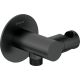 Round angle connector with handset holder