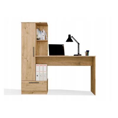2. COSMO OAK ARTISAN Desk + Shelf Set