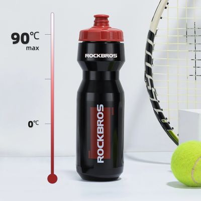 8. Rockbros 750 ml Bike Bottle - Transparent Black with Red Mouthpiece