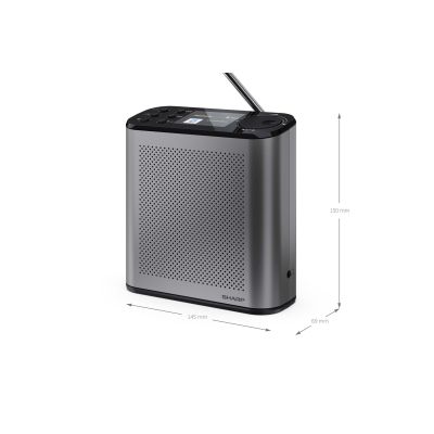 5. Sharp OSAKA DR-P530(GY) Portable Digital Radio with USB Port, Bluetooth Connection and FM Radio