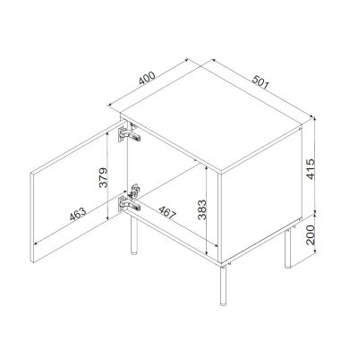 9. INSERTO bedside table 2 pcs 50x40x61.5 black + LED