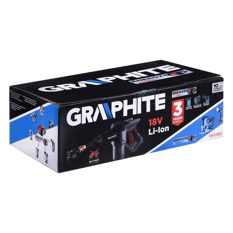 10. Graphite 58G083 Pressure Washer Compact Battery 170 l/h Gray