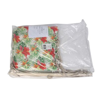 19. BRAZILIAN HAMMOCK HANGING CHAIR 100x50CM NATURA WITH SEWN TROPIC JUNGLE PILLOW