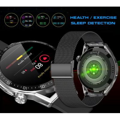 10. Rubicon RNCE88-1 Black Smartwatch - Black Silicone Strap + Black Leather Strap