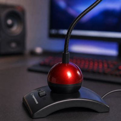 6. Esperanza Chat Desktop Microphone EH130 (red)