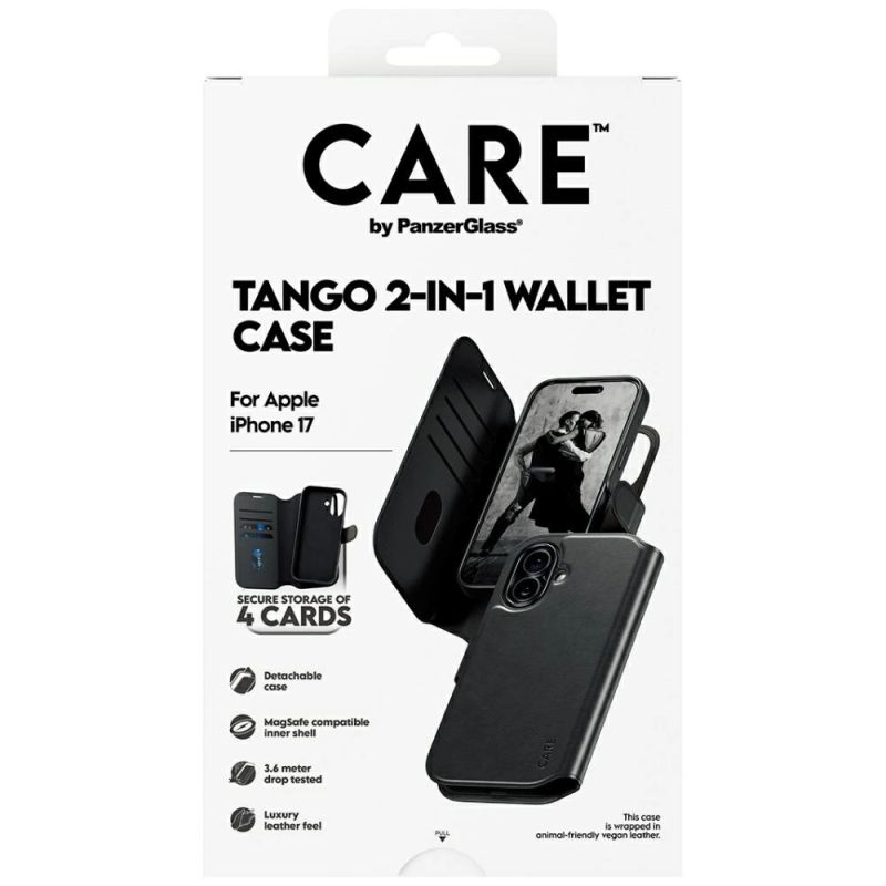 5. CARE by PanzerGlass Feature Tango 2in1 Wallet Case MagSafe for iPhone 17 - Black
