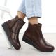 5. Women's brown leather wedge ankle boots Rieker X9165-27