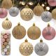 6. PLASTIC DECORATIVE BALL 6CM SET 35 PCS PINK GOLD