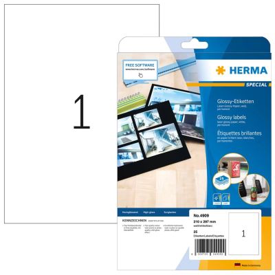 2. HERMA 4909 Printable Labels White Self-adhesive Printable Labels
