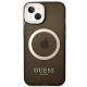3. Guess GUHMP14MHTCMK iPhone 14 Plus 6.7" black/black hard case Gold Outline Translucent MagSafe