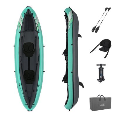 24. Bestway 65052 / 24 Sport Kayak 2 Seater Black, Green, Gray, Mint Acrylonitrile Butadiene Styrene (ABS), Nylon, Polyester, Polypropylene (PP), Polyvinyl Chloride (PVC) Inflatable Kayak