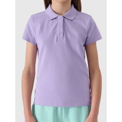5. Girls' regular polo shirt 4F Junior