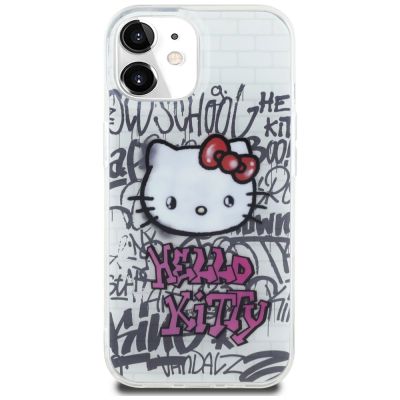 3. Hello Kitty IML Kitty On Bricks Graffiti case for iPhone 15 - white
