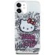 3. Hello Kitty IML Kitty On Bricks Graffiti case for iPhone 15 - white