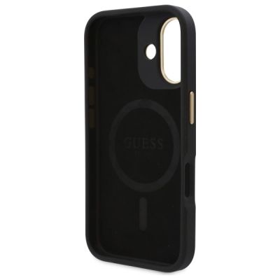 7. Guess 4G Logo Plate MagSafe iPhone 16 Case - Black