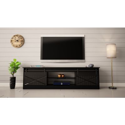 4. TV cabinet GRANERO 200x56.7x35 black/black combination