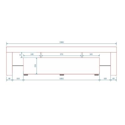 2. TORO 158 TV cabinet, gray/gray gloss