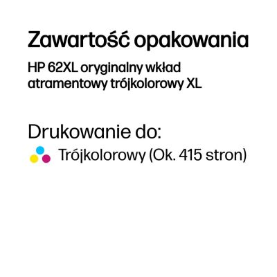 39. HP Color Ink HP 62XL, HP62XL=C2P07AE, 415 pages