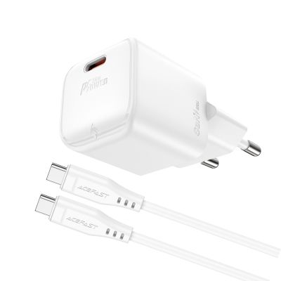 2. Acefast A73 Mini PD 20W GaN wall charger + USB-C cable - white
