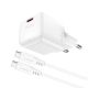 2. Acefast A73 Mini PD 20W GaN wall charger + USB-C cable - white
